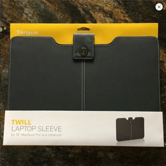 Targus Black Twill Laptop Sleeve For 15" MacBook Pro and Ultrabook NWT - Picture 5 of 13